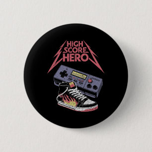 High Score Hero Retro Gaming Gamer 2 Inch Round Button