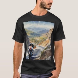 High-Speed Adventure in Vibrant Mountain Landscape T-Shirt