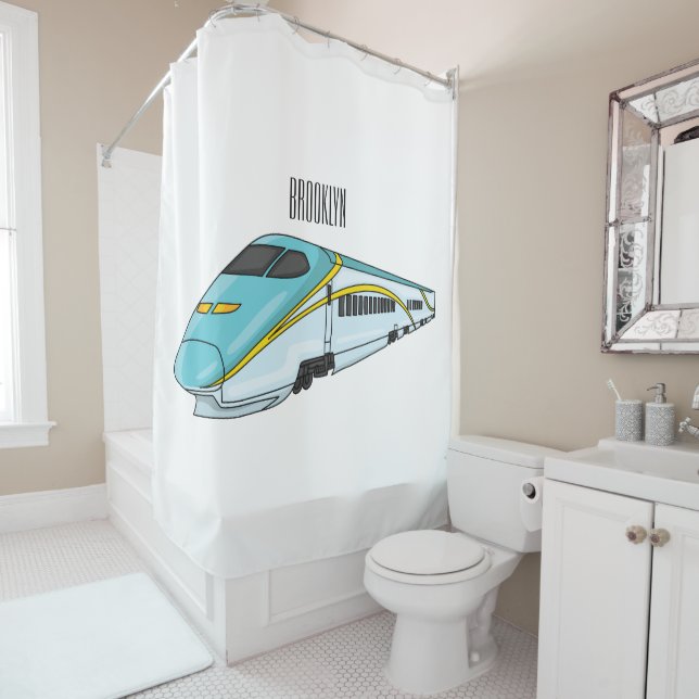 High speed bullet train cartoon illustration (In Situ)