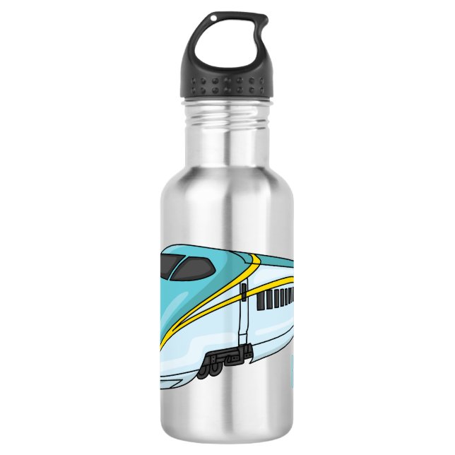 High speed bullet train cartoon illustration  532 ml water bottle (Front)