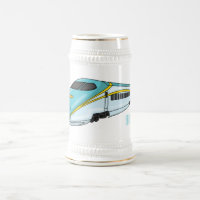 High speed bullet train cartoon illustration