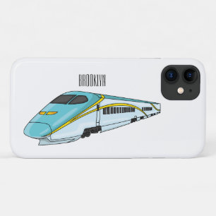 High speed bullet train cartoon illustration iPhone 11 case