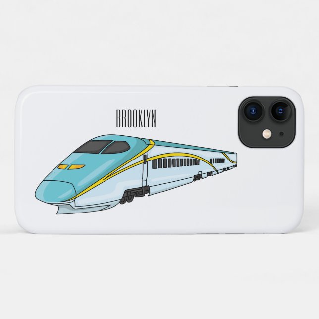 High speed bullet train cartoon illustration Case-Mate iPhone case (Back (Horizontal))