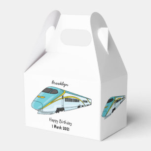High speed bullet train cartoon illustration  favor box