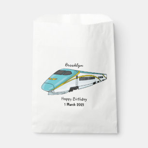 High speed bullet train cartoon illustration favour bag