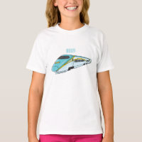 High speed bullet train cartoon illustration