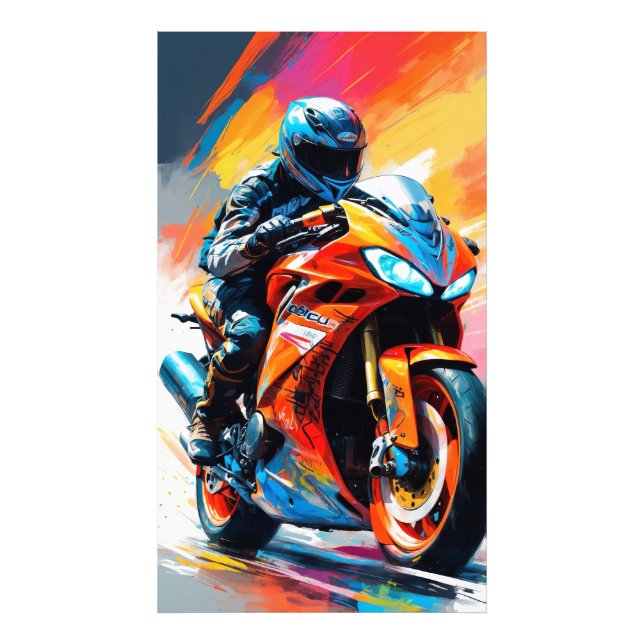 High-Speed Motorcycle Racing  Photo Print (Front)