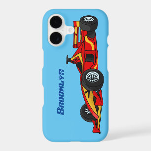 High speed racing cars cartoon illustration