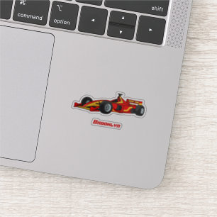 High speed racing cars cartoon illustration
