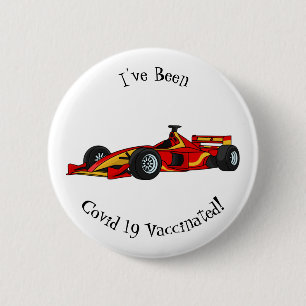 High speed racing cars cartoon illustration 2 inch round button