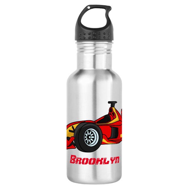 High speed racing cars cartoon illustration  532 ml water bottle (Front)