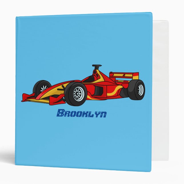 High speed racing cars cartoon illustration binder (Front/Inside)