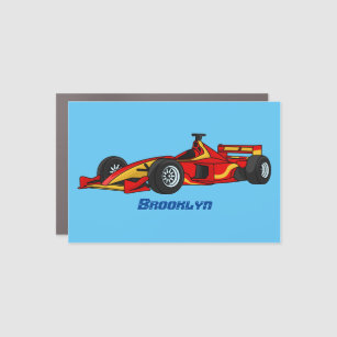High speed racing cars cartoon illustration car magnet