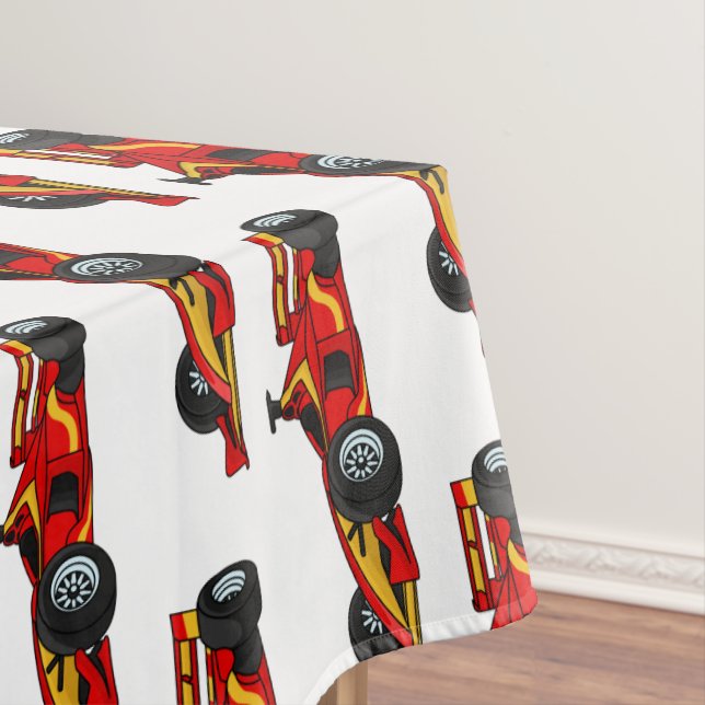 High speed racing cars cartoon illustration tablecloth (In Situ)