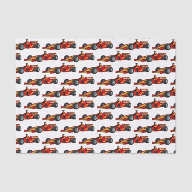 High speed racing cars cartoon illustration tissue paper (Front)