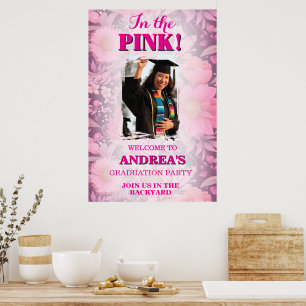 High Spirits In The Pink! Hot Pink Graduation Poster