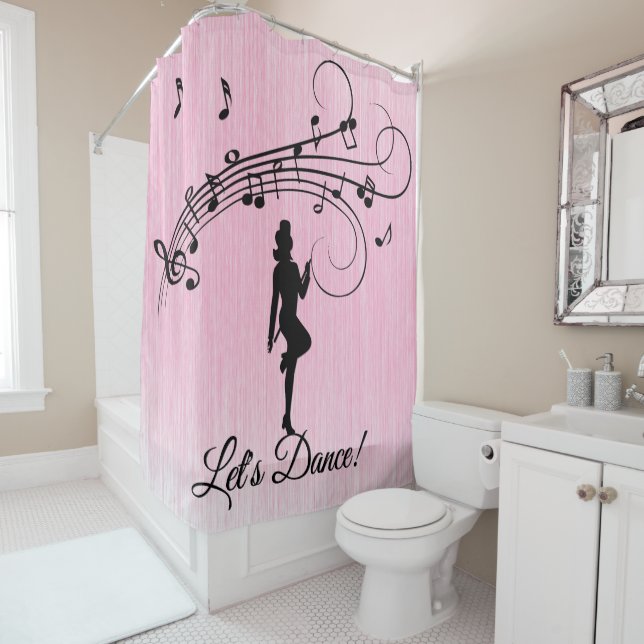 High Step Dance Custom Text Pink Shower Curtain (In Situ)