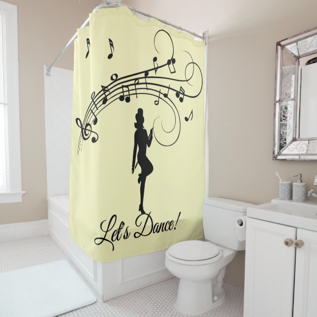 High Step Dance Custom Text Yellow Shower Curtain (In Situ)