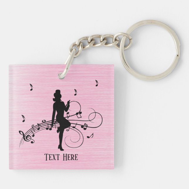 High Step Dancing to the Music Custom Keychain (Back)