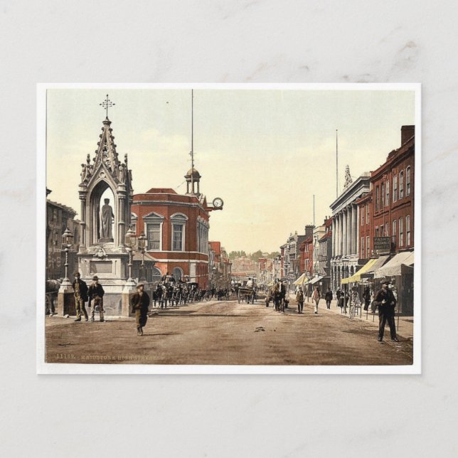 High Street, Maidstone, England classic Photochrom Postcard (Front)