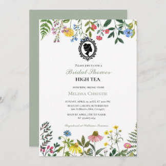 high tea garden party,beautiful soft pastel invitation