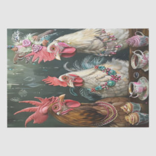 High Tea Hens Poultry Decoupage  Tissue Paper