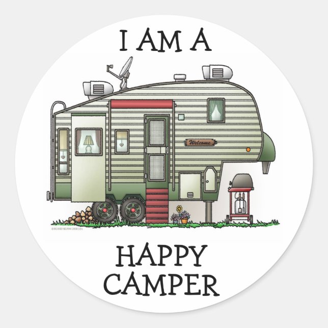 High Tech 5th Wheel Classic Round Sticker (Front)