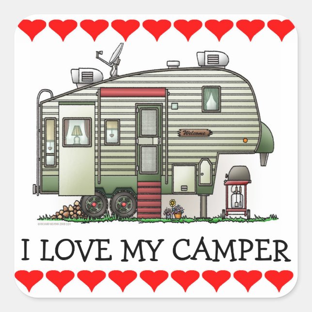 High Tech 5th Wheel Square Sticker (Front)