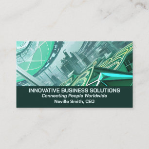High Tech Business Cityscape Business Card