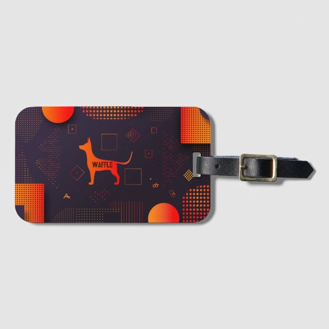 High Tech Customizable Dog Luggage Tag (Front Horizontal)