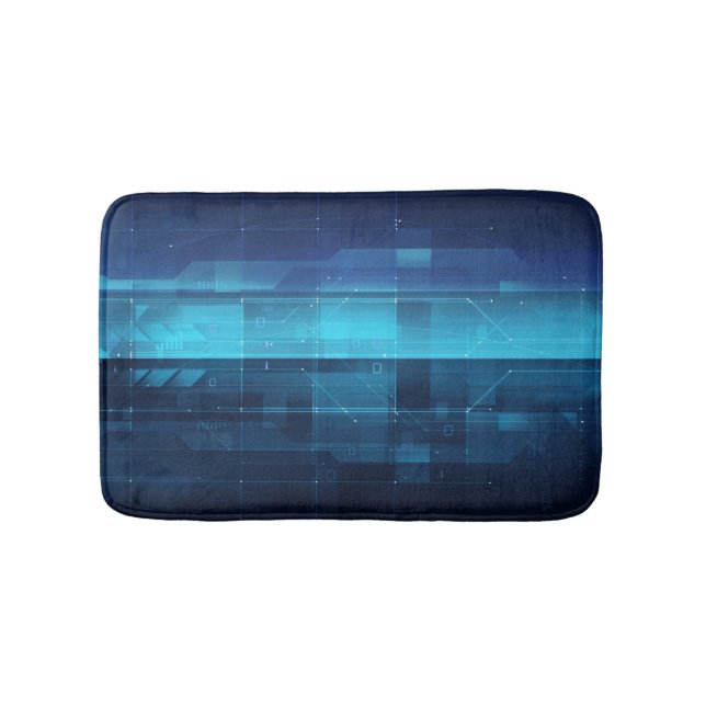 High tech digital background bath mat (Front)