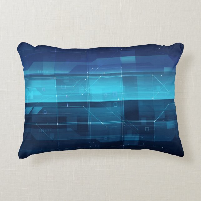 High tech digital background decorative pillow (Front)