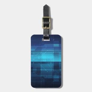 High tech digital background luggage tag