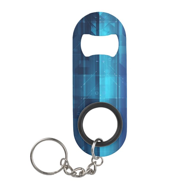 High tech digital background mini bottle opener (Front)