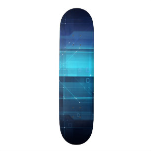 High tech digital background skateboard