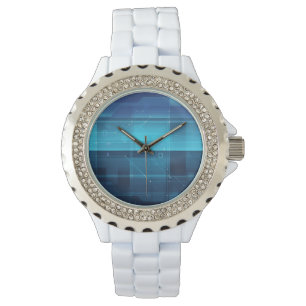 High tech digital background watch
