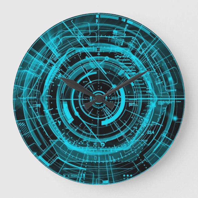High Tech Digital Time Space Physics Large Clock (Front)