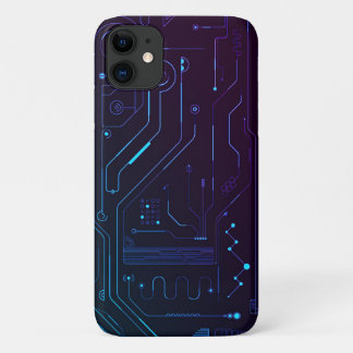 High tech technology wallpaper circuit board engin iPhone 11 case