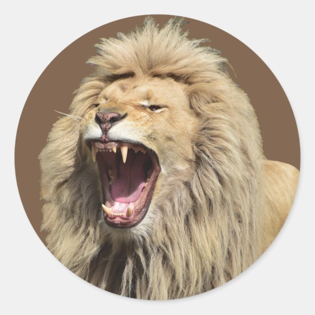 High Tension Lion Classic Round Sticker (Front)