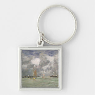 High Tide at Trouville, c.1892-96 (oil on panel) Keychain