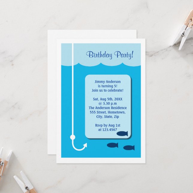 High Tide Fishing Invitation (Front/Back In Situ)