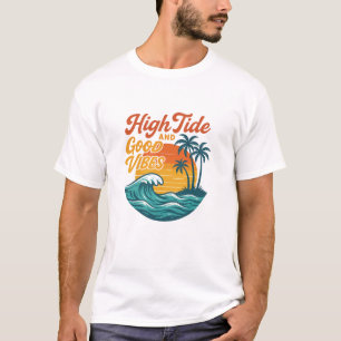 High Tide & Good Vibes – Vintage Surf Sunset Tee
