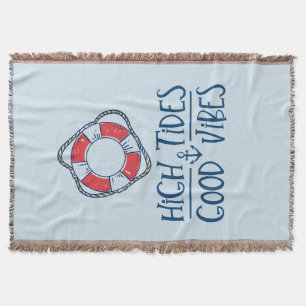 High Tides Good Vibes Throw Blanket