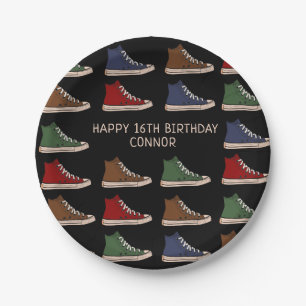 High-top sneakers shoes design birthday paper plate