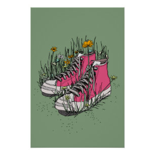 High Top Vintage Sneakers Poster