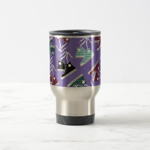 High Tops  Fun Colourful Sneaker Art Pattern Travel Mug