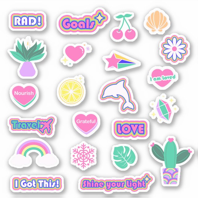 High Vibe Custom-Cut Vinyl Sticker Sheet V2 NEW (Front)