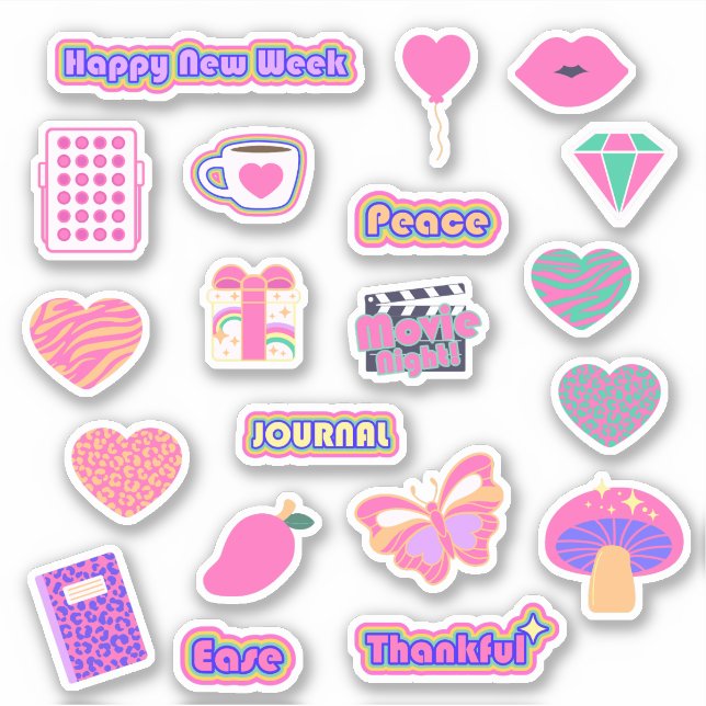 High Vibe Custom-Cut Vinyl Sticker Sheet V3 (Front)