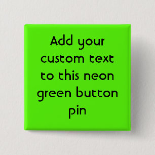 High Visibility Neon Green 2 Inch Square Button