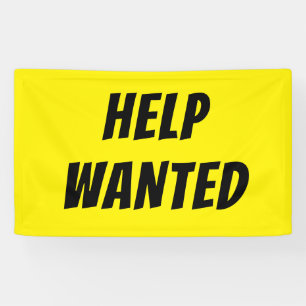 High-Visibility Yellow NOW HIRING Banner – Bold 